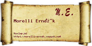 Morelli Ernák névjegykártya